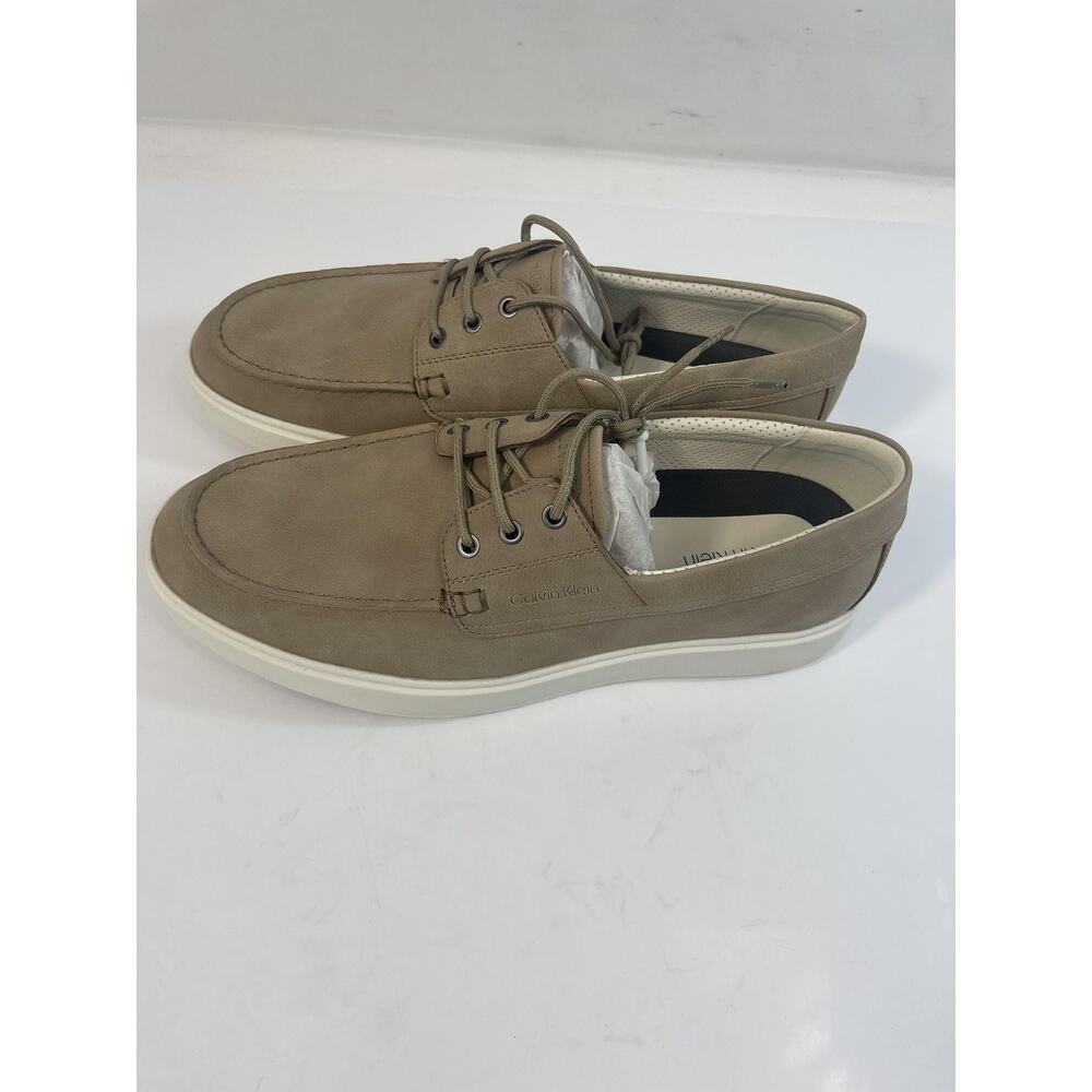 Calvin Klein Shoes Mens Size 10 Beige Boat Shoe Sneakers Casual Comfort - Picture 14 of 16